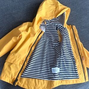 Cat & Jack Yellow Raincoat with Striped Lining